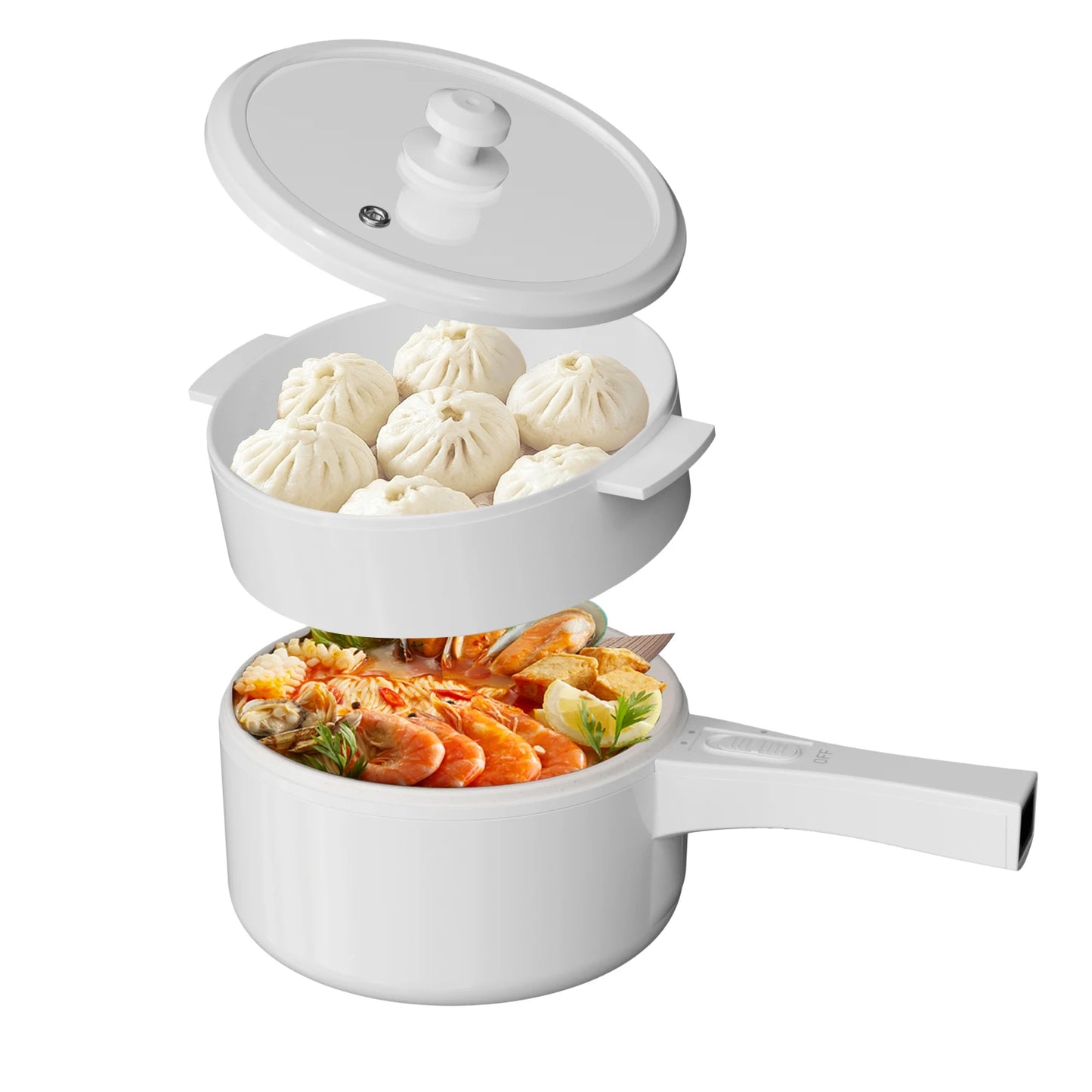 Electric Hot Pan with Steamer.