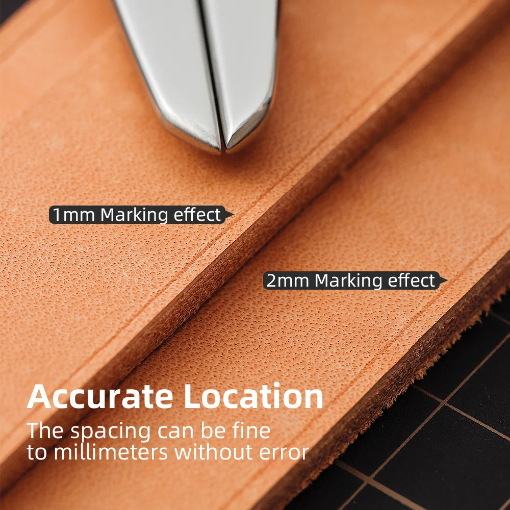 Adjustable Spacing Stainless Steel Leather Compass