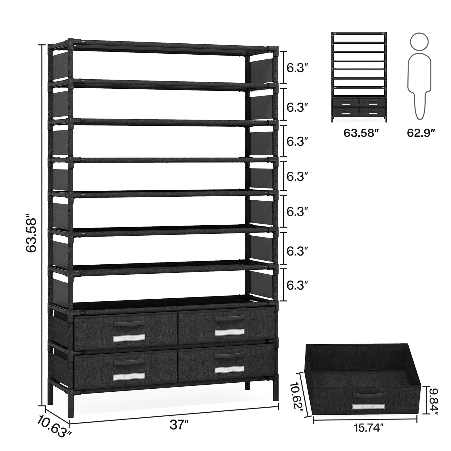 Shoe Organizer Drawers, Closet, Entryway