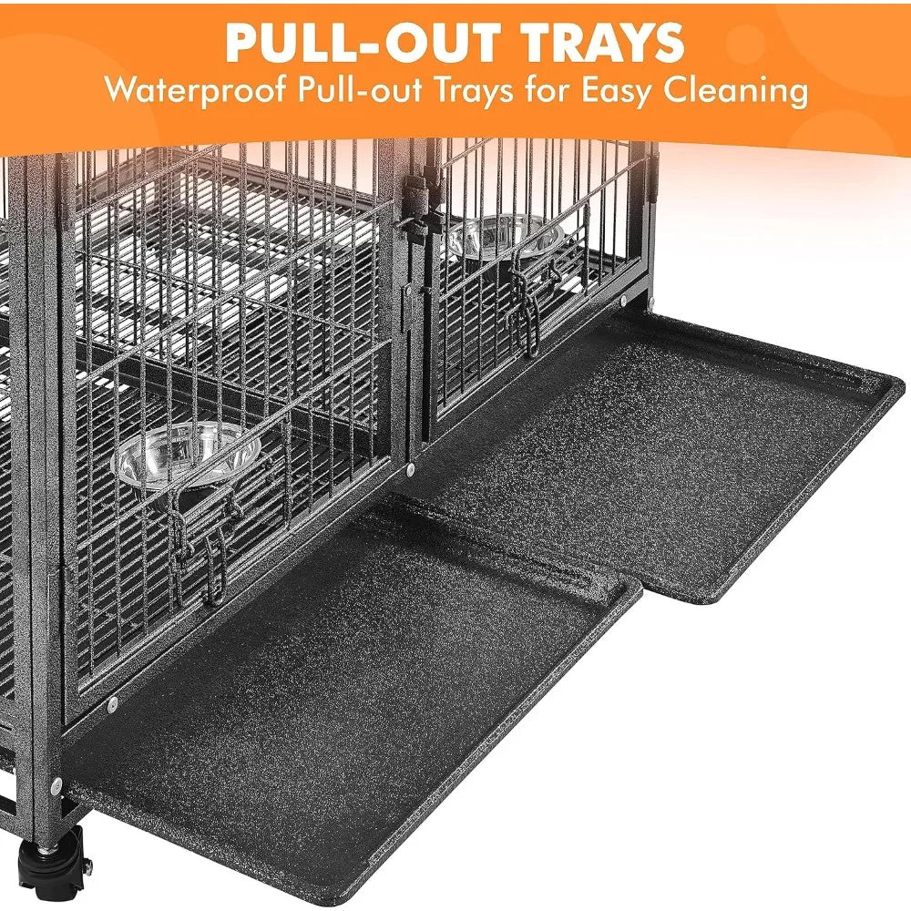 Heavy Duty Stackable Dog Crate Divider, 4 Rolling Wheels
