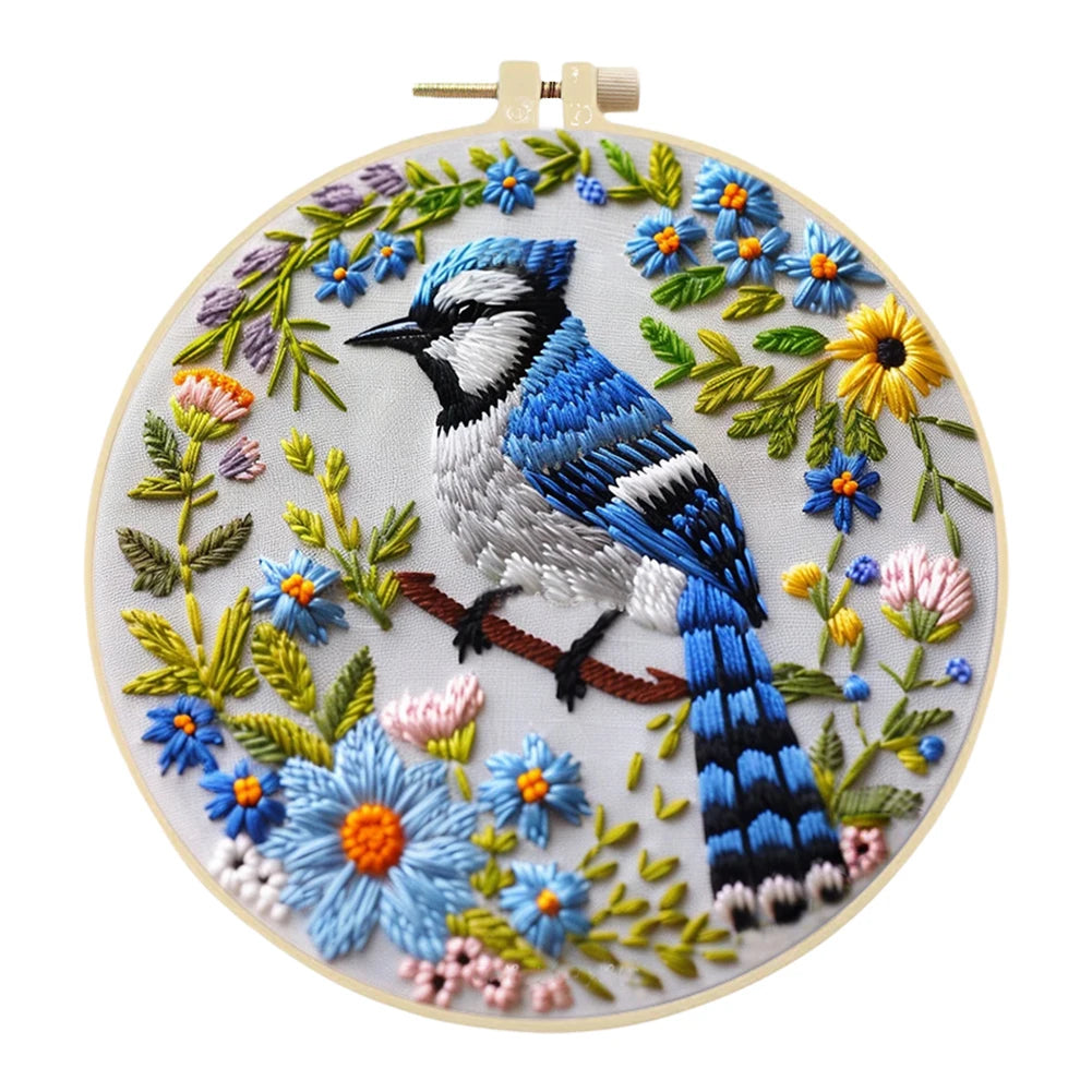 Beginner Embroidery Kit Punch Needle Kit with Hoop Cloth, Color Thread.