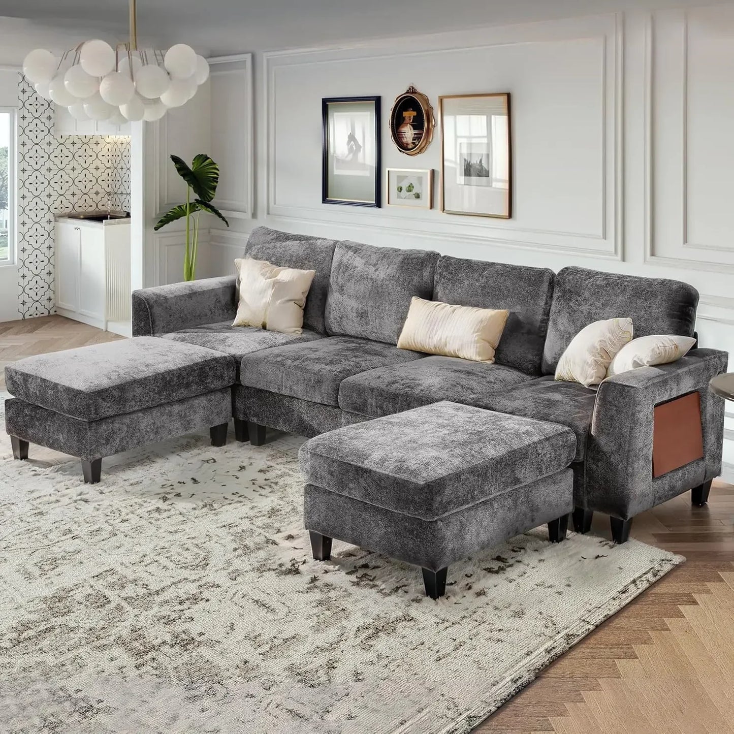 U Shaped Sectional Couches, Ottoman