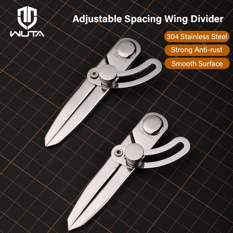 Adjustable Spacing Stainless Steel Leather Compass