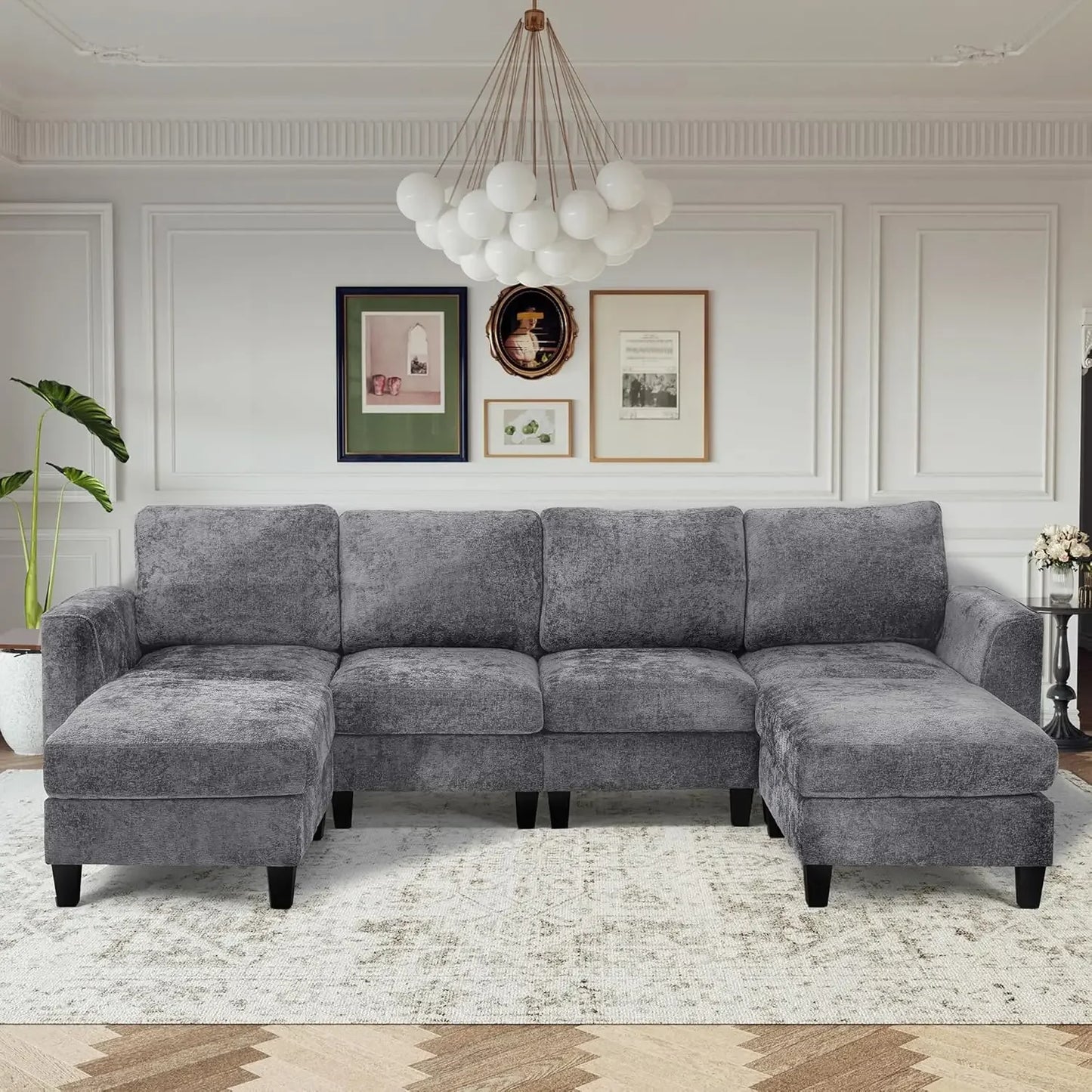 U Shaped Sectional Couches, Ottoman