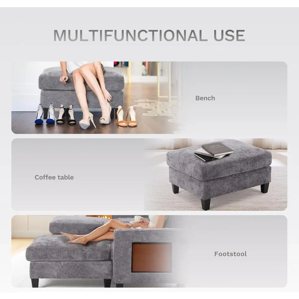 U Shaped Sectional Couches, Ottoman