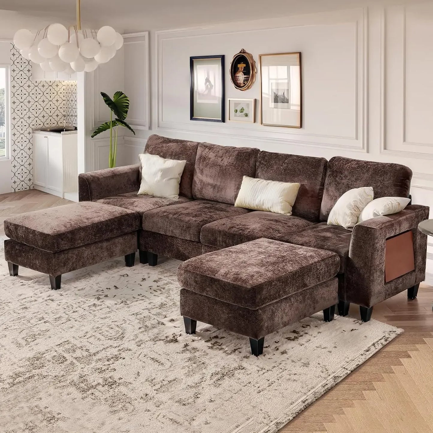 U Shaped Sectional Couches, Ottoman