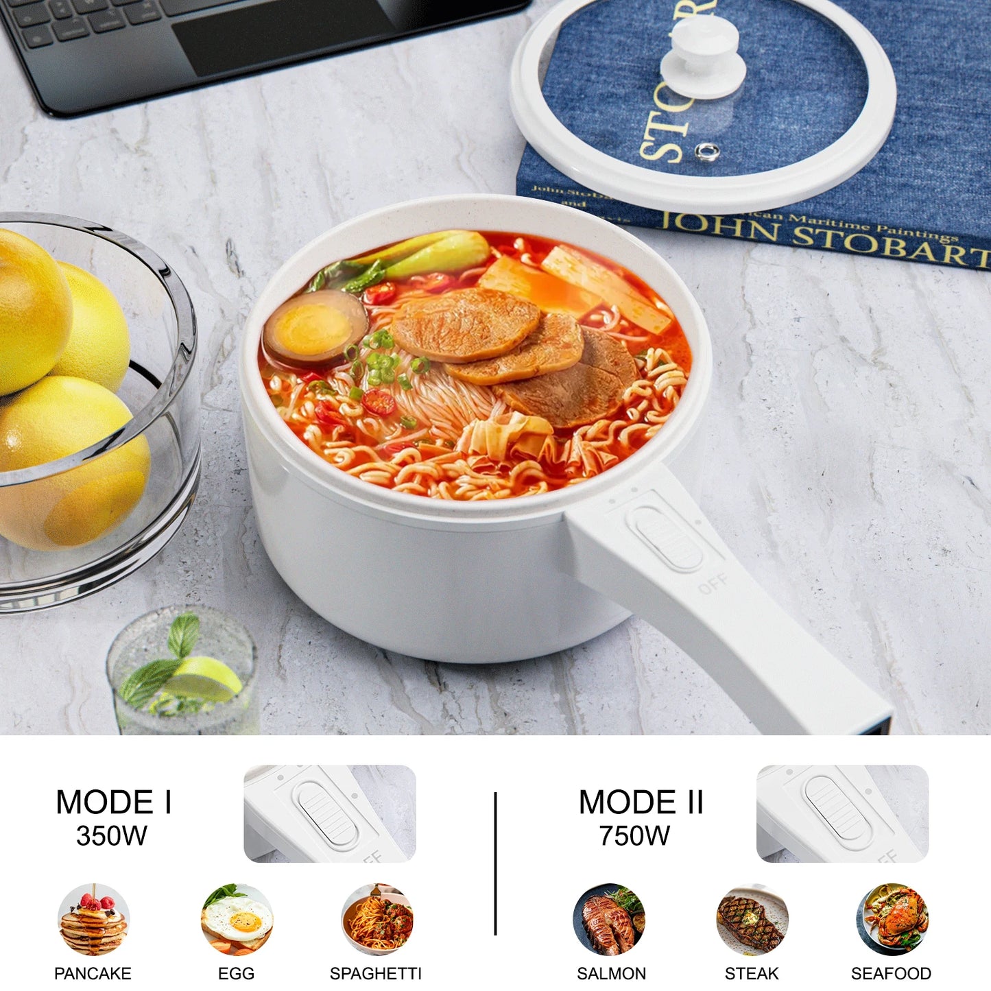 Electric Hot Pan with Steamer.
