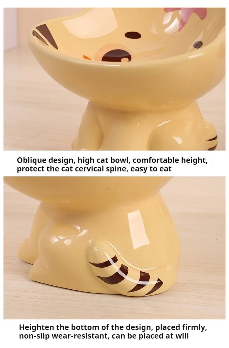 Pets water and food bowl, high neck protection.