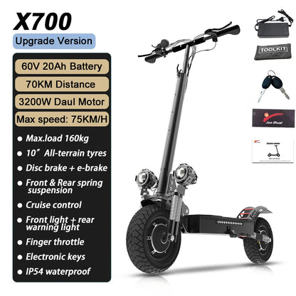 1600W/3200W Adults Electric Scooter, Folding and Portable
