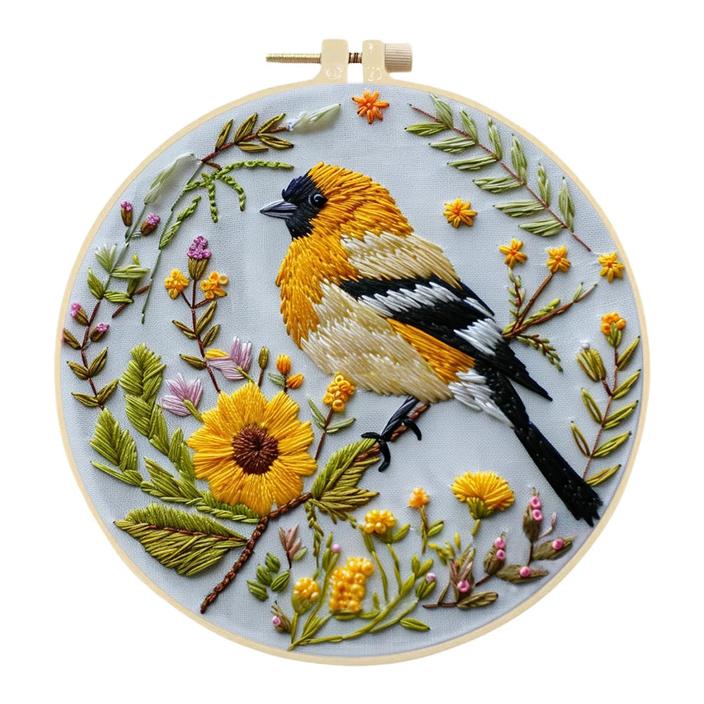 Beginner Embroidery Kit Punch Needle Kit with Hoop Cloth, Color Thread.