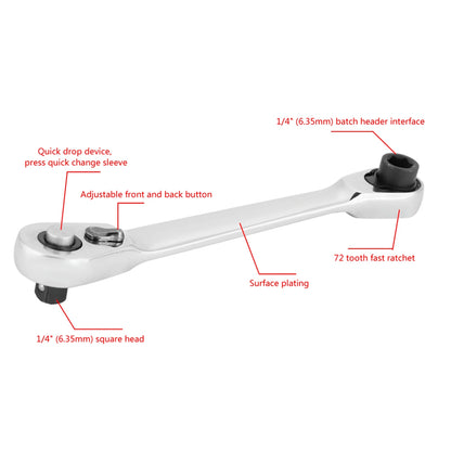 Rotatable Mini Rod, Ratchet, Socket Wrench set