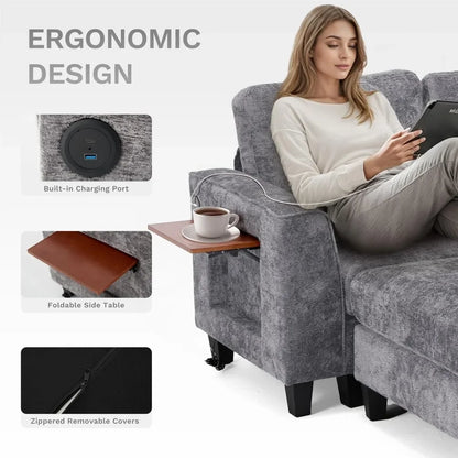 U Shaped Sectional Couches, Ottoman