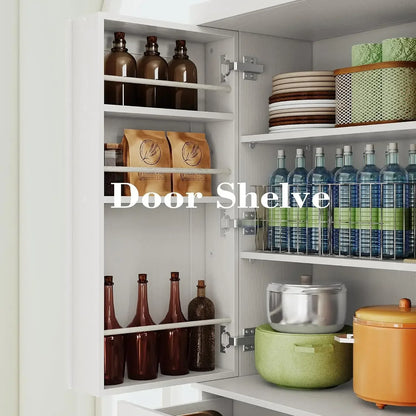 72" Height Pantry Cabinet with Drawer, Sliding Storage Rack