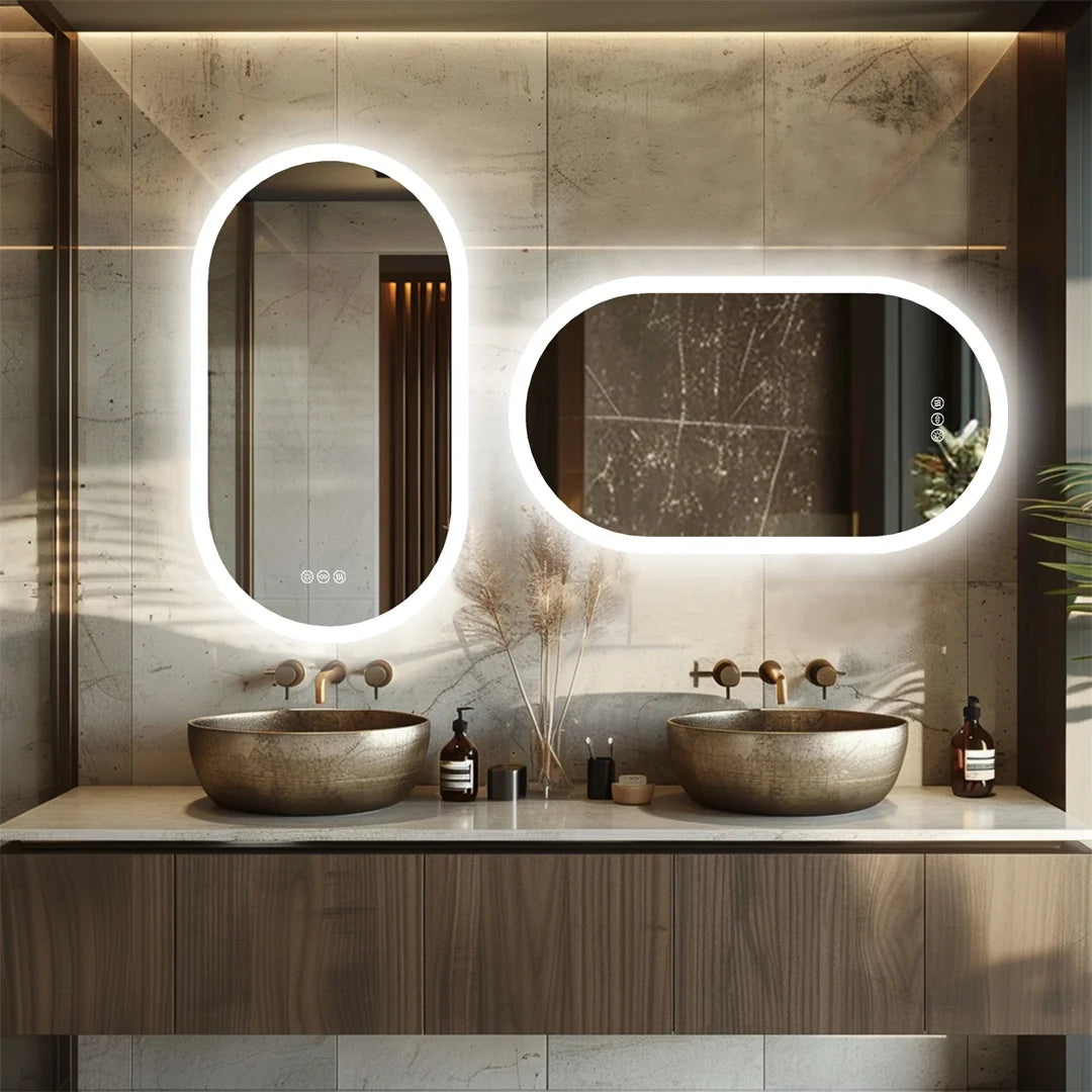 Mirror Backlit, Waterproof Light, Touch Screen, Frameless, Vanity