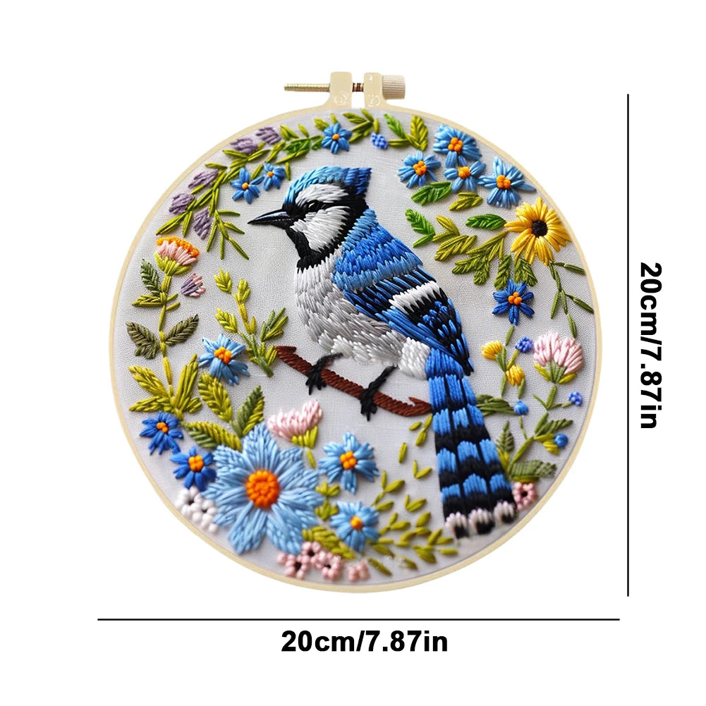 Beginner Embroidery Kit Punch Needle Kit with Hoop Cloth, Color Thread.