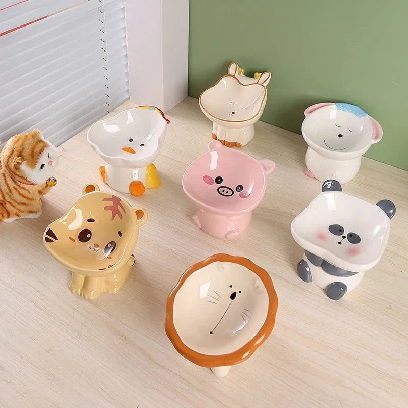 Pets water and food bowl, high neck protection.