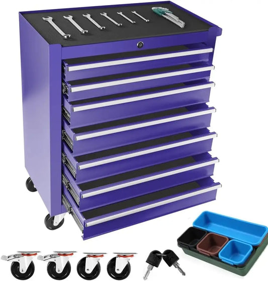 Metal Rolling Toolbox, 5 Drawer Cabinet