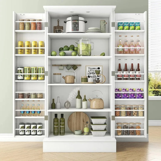 47” Kitchen Pantry Storage Cabinet with Doors Shelves.