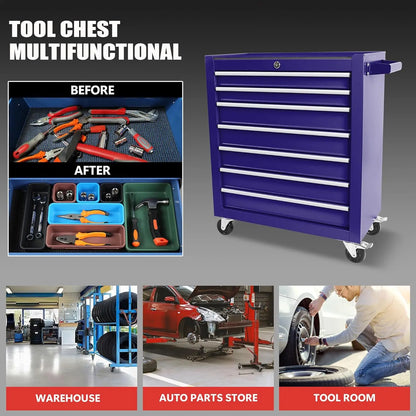 Metal Rolling Toolbox, 5 Drawer Cabinet