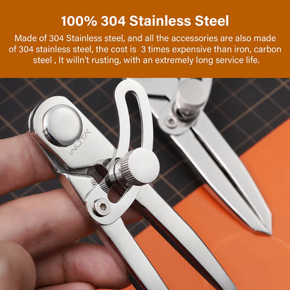 Adjustable Spacing Stainless Steel Leather Compass