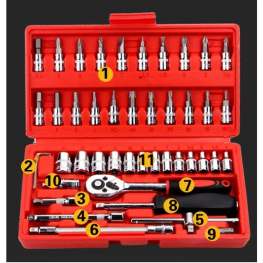 1/4 Inch Drive Socket Ratchet Wrench Set
