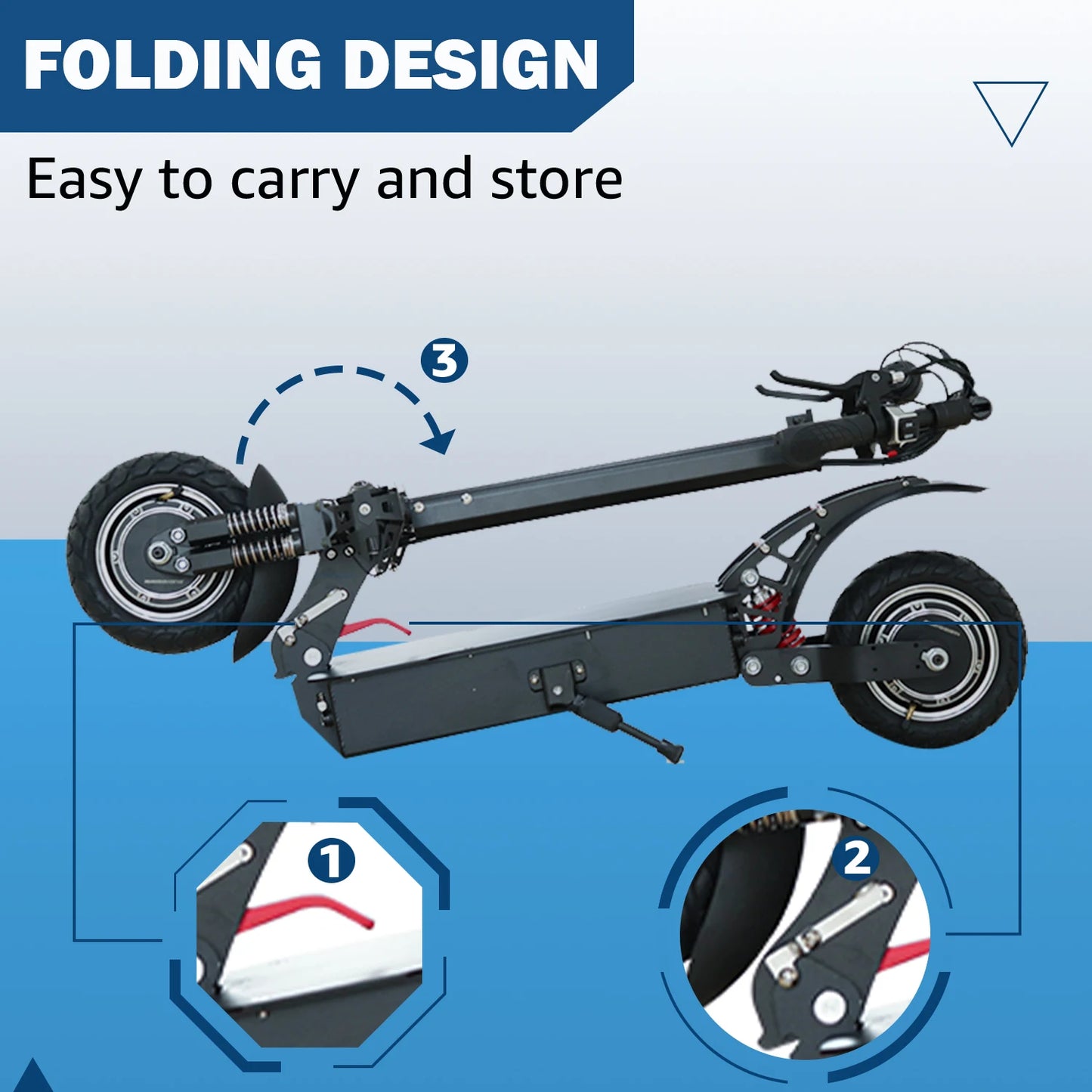1600W/3200W Adults Electric Scooter, Folding and Portable