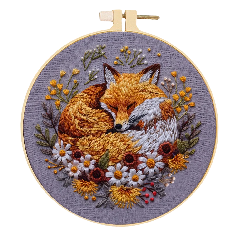 Beginner Embroidery Kit Punch Needle Kit with Hoop Cloth, Color Thread.
