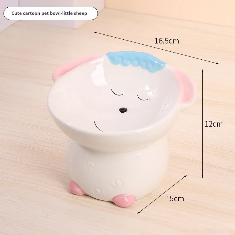 Pets water and food bowl, high neck protection.