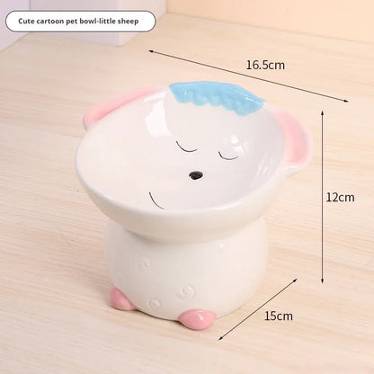 Pets water and food bowl, high neck protection.
