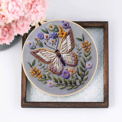 Beginner Embroidery Kit Punch Needle Kit with Hoop Cloth, Color Thread.