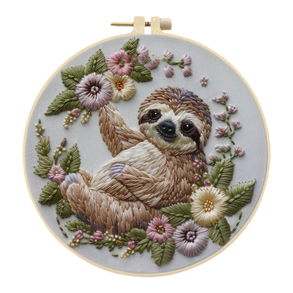 Beginner Embroidery Kit Punch Needle Kit with Hoop Cloth, Color Thread.