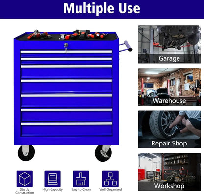 Metal Rolling Toolbox, 5 Drawer Cabinet