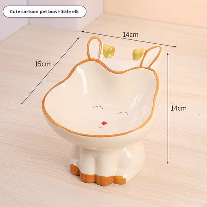 Pets water and food bowl, high neck protection.