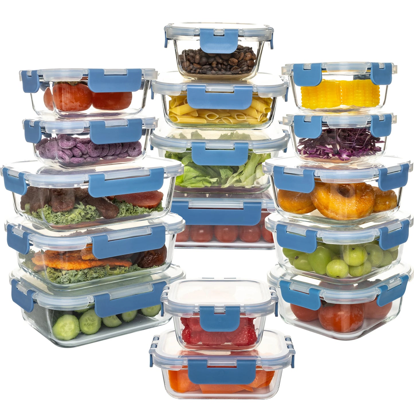 Glass Food Storage Containers Set, Leakproof Airtight BPA-Free