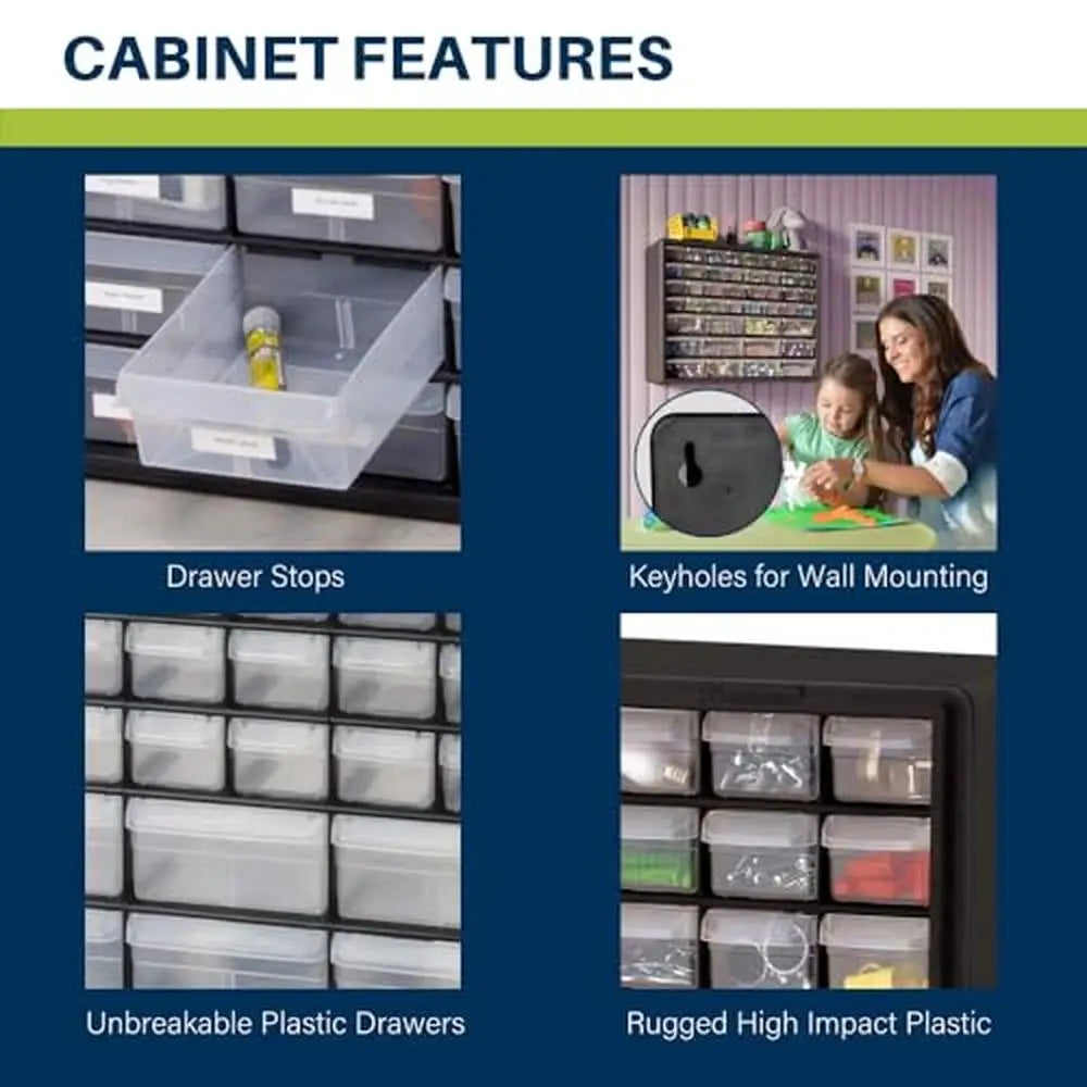 Plastic Drawer Storage Cabinet 20-Inch
