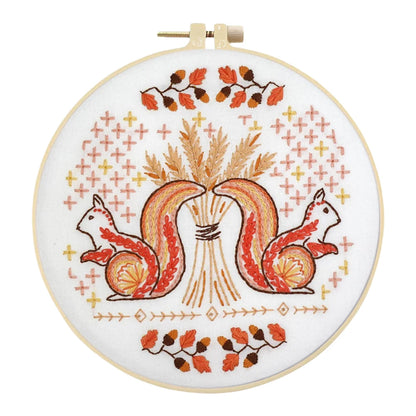 Beginner Embroidery Kit Punch Needle Kit with Hoop Cloth, Color Thread.