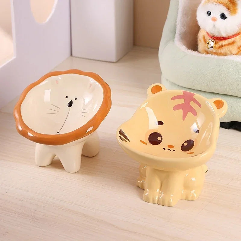 Pets water and food bowl, high neck protection.