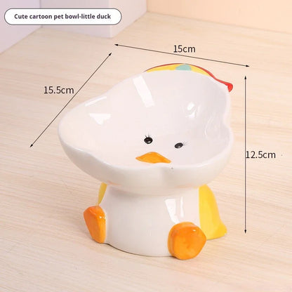 Pets water and food bowl, high neck protection.
