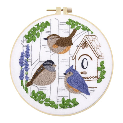 Beginner Embroidery Kit Punch Needle Kit with Hoop Cloth, Color Thread.